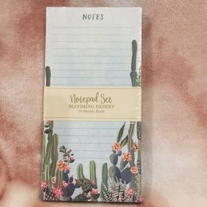 Blooming Desert Cactus Succulent Note Pads Set of Two full size 70 sheets ea NWT